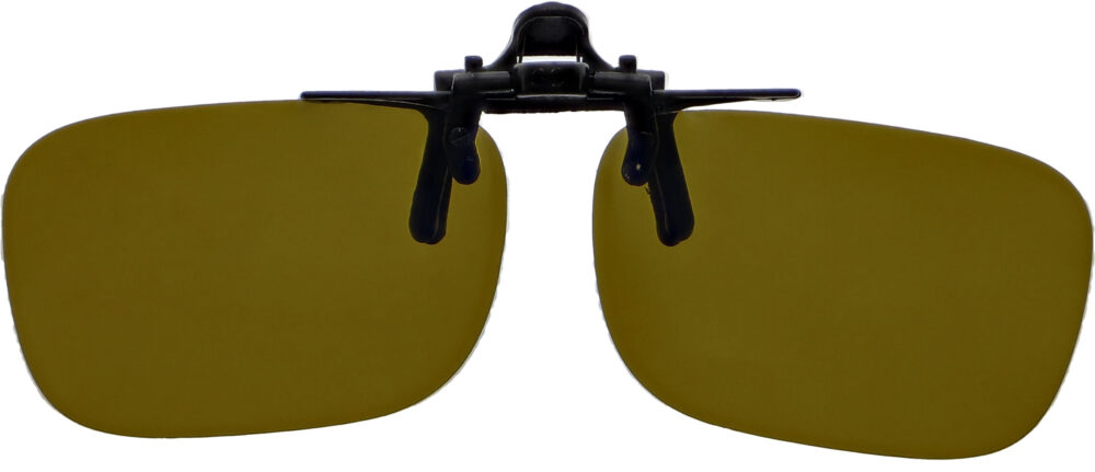C1 Deep Rectangle Clip On Flip Up Polarized Sunglasses