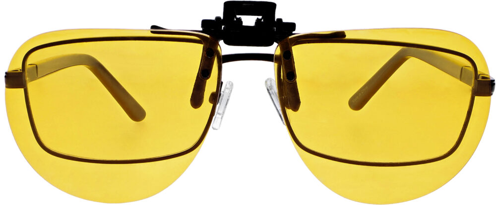 G1 Large Aviator Clip On Flip Up Night Driving Glasses