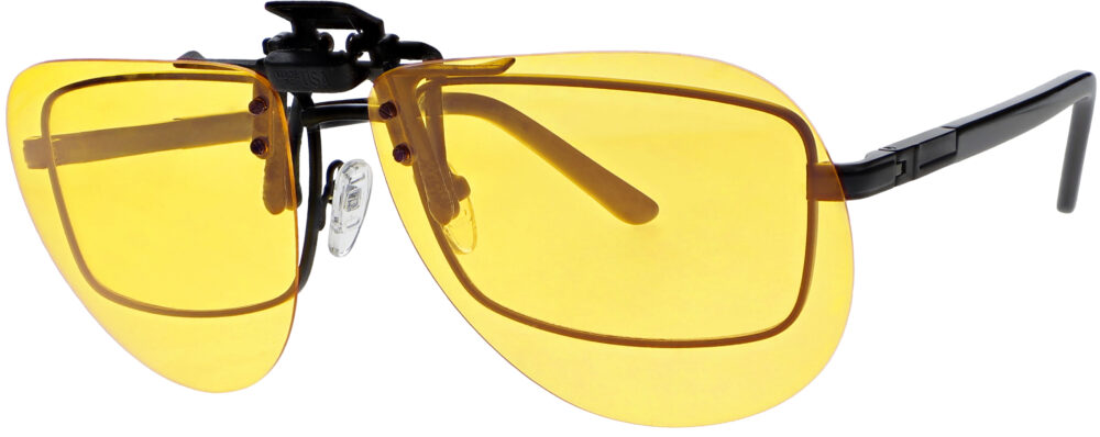 G1 Large Aviator Clip On Flip Up Night Driving Glasses