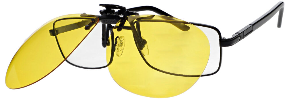 G1 Large Aviator Clip On Flip Up Night Driving Glasses