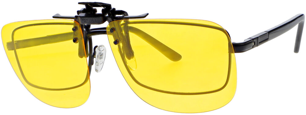 G2 Large Square Clip On Flip Up Night Driving Glasses