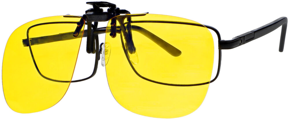 G2 Large Square Clip On Flip Up Night Driving Glasses