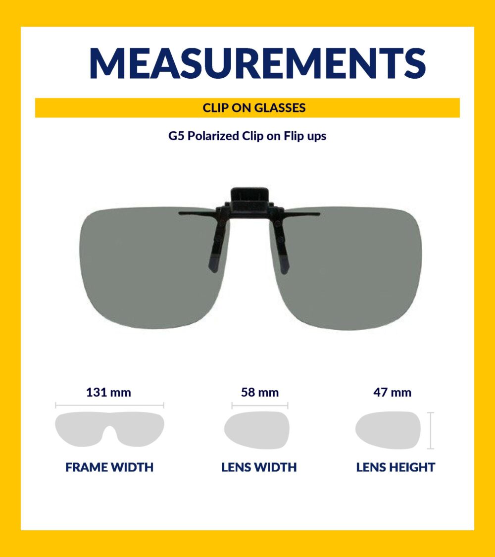 G5 Rectangle Clip On Flip Up Polarized Sunglasses