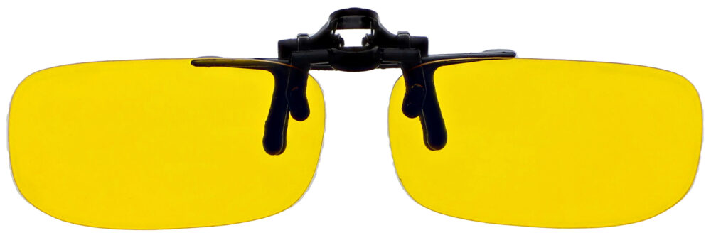 TRU Rectangle Clip On Flip Up Night Driving Glasses
