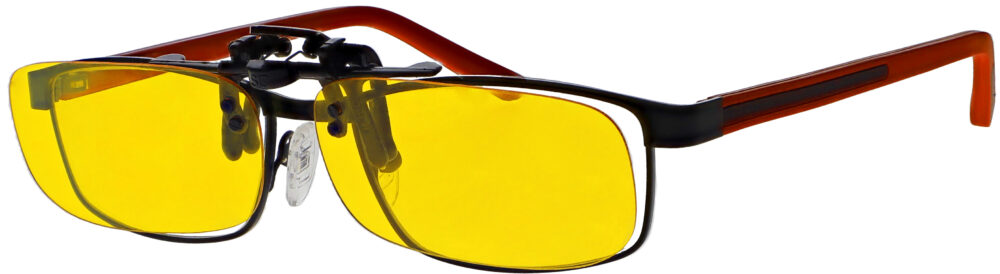 TRU Rectangle Clip On Flip Up Night Driving Glasses