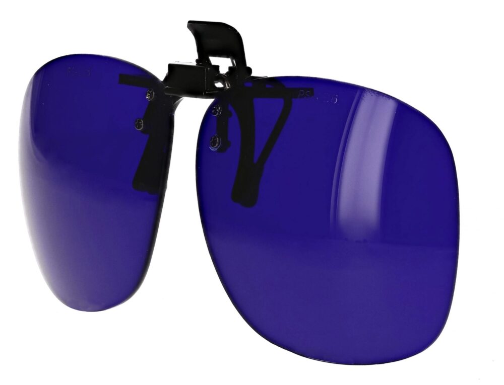 Plastic Clip-On Flip-Up Cobalt Blue Glasses - Image 3