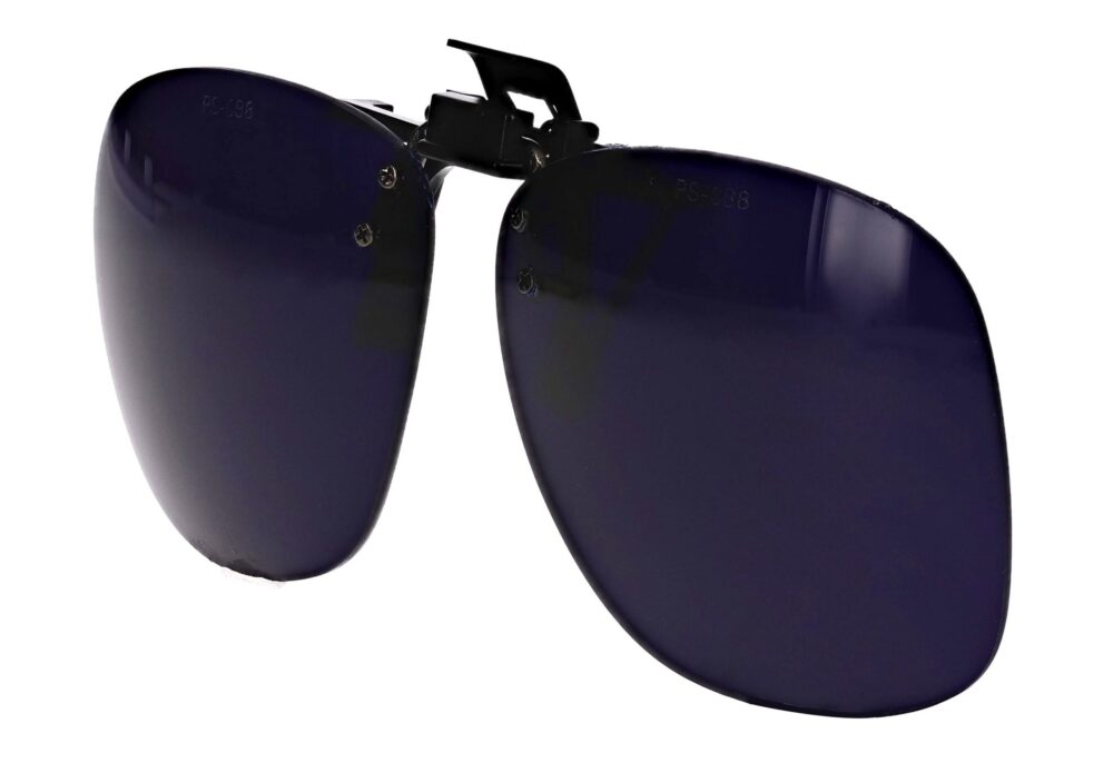 Plastic Clip-On Flip-Up Cobalt Blue Glasses - Image 4