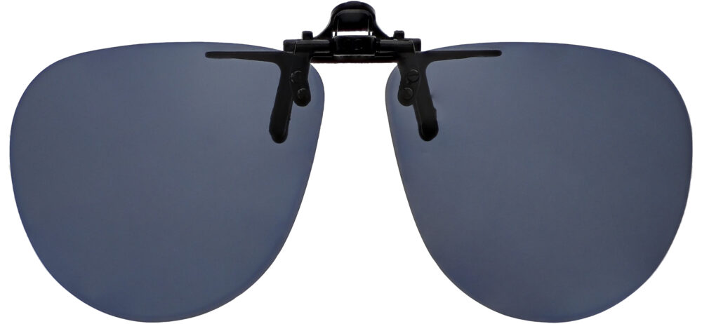 H2 Medium Aviator Clip On Flip Up Polarized Sunglasses - Polarized Gray
