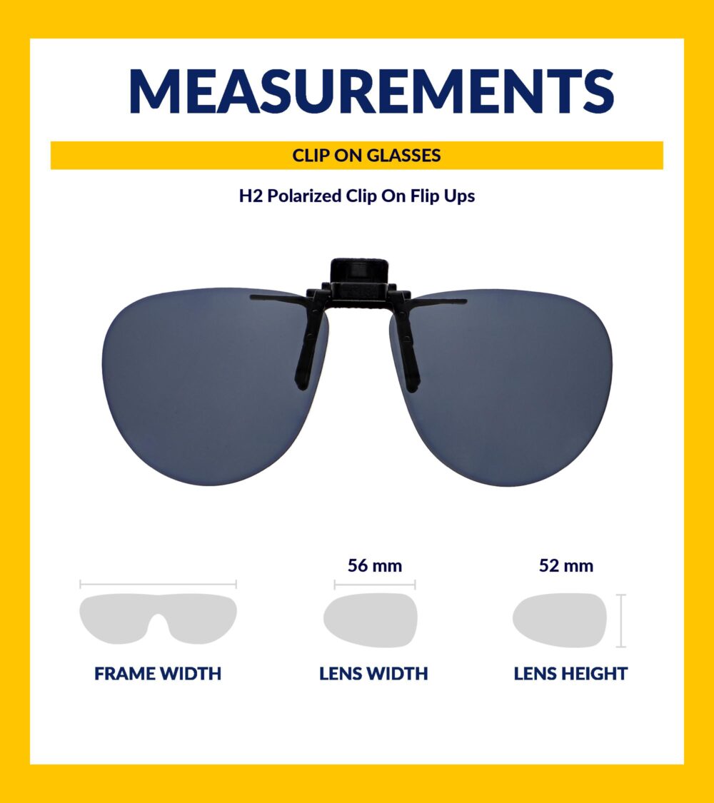 H2 Medium Aviator Clip On Flip Up Polarized Sunglasses