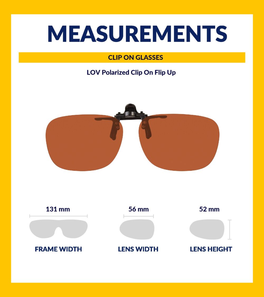 LOV Large Oval Clip On Flip Up Polarized Sunglasses