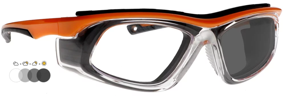 Glass Safety Glasses in Model T9603 Orange Frame - Image 4